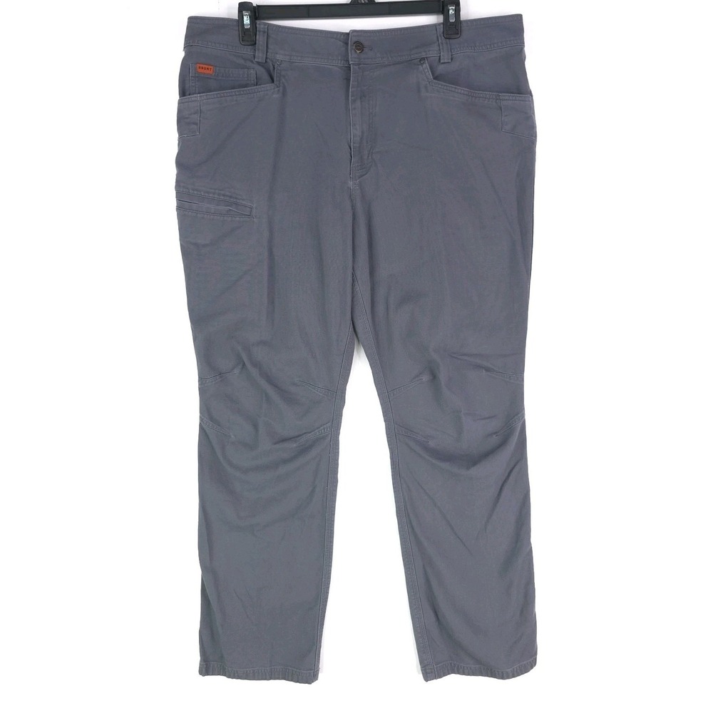 Brunt Pants Mens Size 40X32 Gray Canvas Articulated Knee Work Utility Stretch